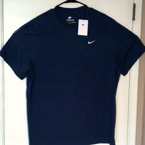 NEW NIKE SPORTSWEAR "Embroidered Swoosh Tee" MEN'S NAVY T-SHIRT 2XL BV0507-410